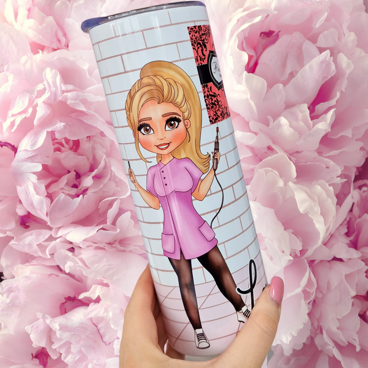 Nail Tech Dolly 20oz Tumbler With Logo