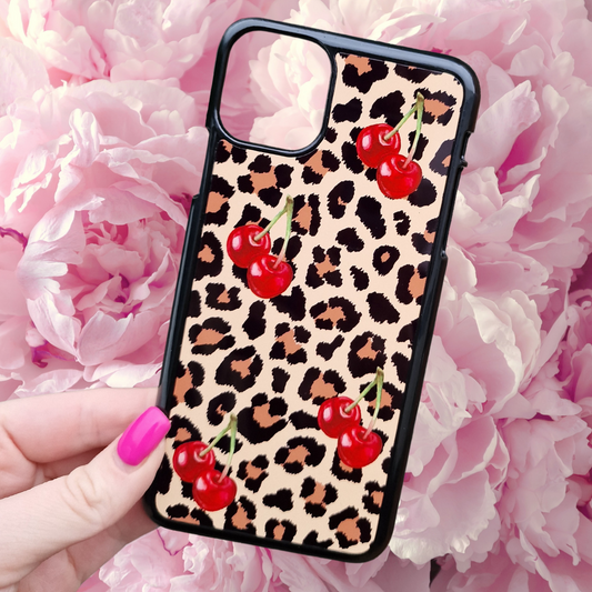 Leopard Print Cherry Phone Case