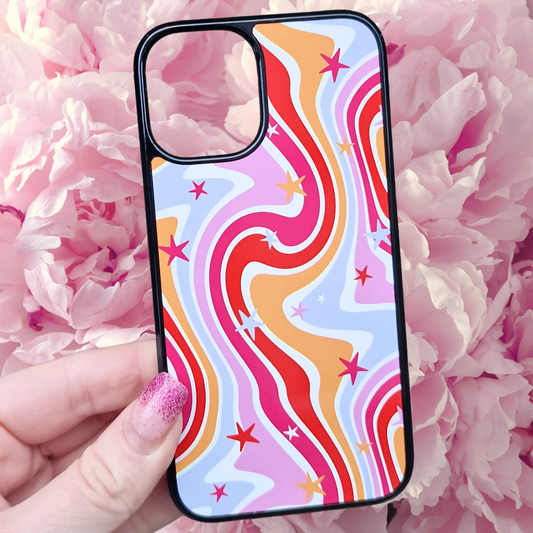 Retro Stripes Abstract Waves Stars Phone Case