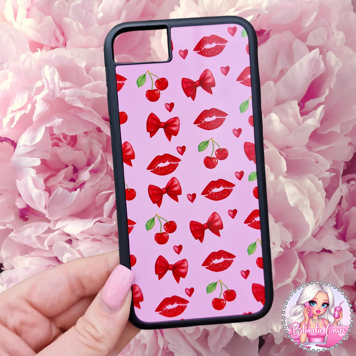 Pink Cherry Strawberry Bow Phone Cases