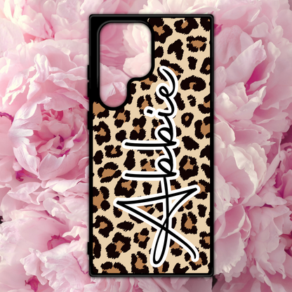 Leopard Print Name Phone Case