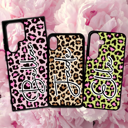 Leopard Print Name Phone Case