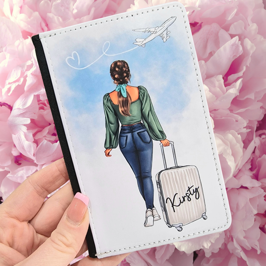 Travel Girl Personalised Passport Cover